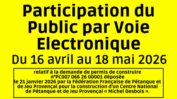Avis de Participation du public par voie électronique (PPVE)